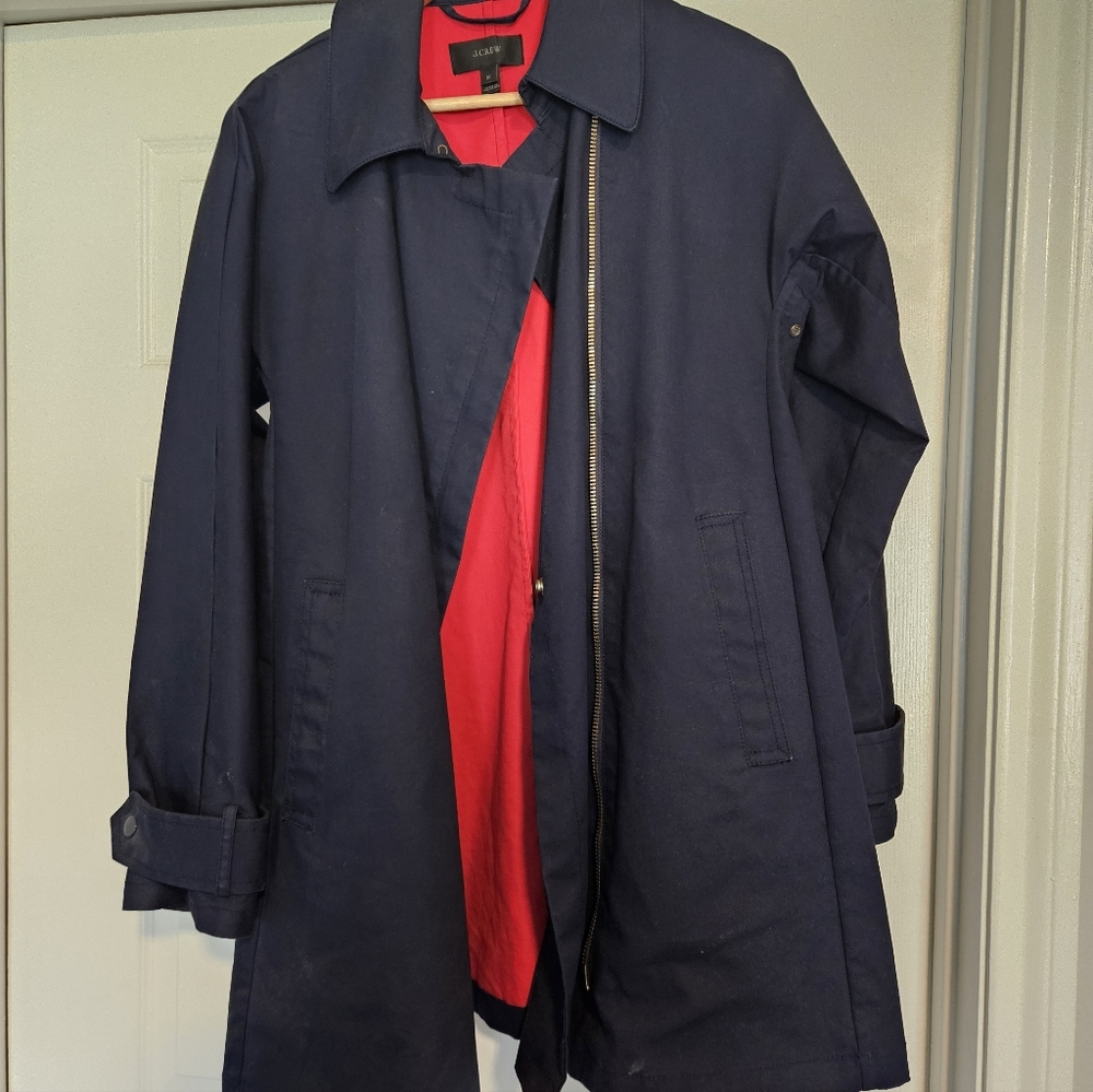Navy Blue Women's Jacket with Red Lining